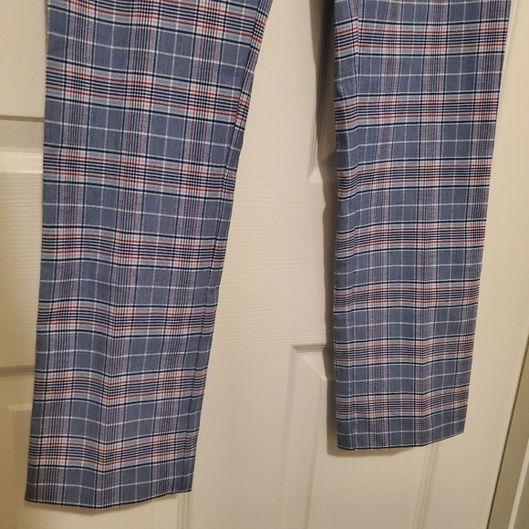 RILEY & RAE Womens Blue Plaid Cropped Pants Sz 2 - Picture 5 of 9
